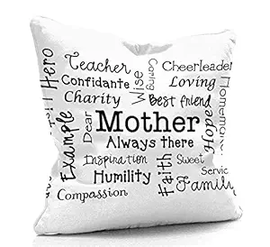 DreamVio Filled Cushion, Pillow for World's Best Mom,Pyari Mumma,Mummy,Gifts for Mom,Grandma on Birthday's & Mother's Day Color : White Size : 12 x 12 Inch Design 70