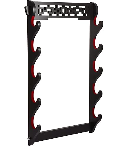 FOXSMZZ Zwaardhouder Katana Muurbeugel Samurai Zwaard Frame Display Frame Rood Fluweel China Tai Chi Stijl (4-lagen