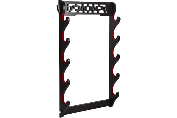 FOXSMZZ Support Mural Pour éPéE De Samouraï, PréSentoir Katana Wakizashi Tanto, Support Mural Pour éPéE (5 niveaux)