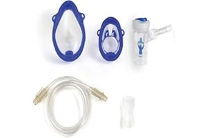 Nuvita NU-0088 - Kit de Remplacement pour l'Inhalateur 5020A - Contient 4 pcs : 1 x Ampoule, 2 x Masques (Adulte et Enfant), 1 x Tube connecteur, 1 x Embout complet - Marque EU