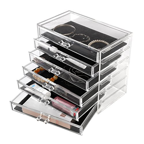 Femor Acryl Kosmetik Aufbewahrung Organizer Schubladen Standfächer (6 Schubladen) - 5
