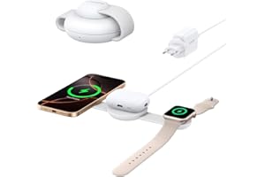 Anker MagGo 3-in-1 Kabellose Ladestation (mit EU/US/UK Stecker), MagSafe-Kompatibles Qi2-Zertifiziertes 15W Ladegerät, Faltbares Reise-Ladepad für iPhone 17/16, AirPods, Apple Watch (Keine Powerbank)
