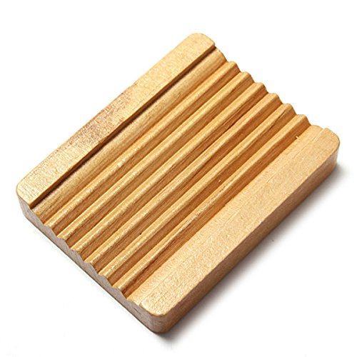 Seifenhalter – TOOGOO(R) Trapez Naturholz Seife Behaelter Teller Speicher Dusche 10 x 7.5 cm - 2