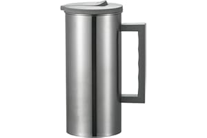 MagiDeal Pichet D'eau En Acier Inoxydable, Cruche à Eau Inox Carafe1.8 L, Pichet à Boire Froid Maison Métallique à Eau pour Rassemblements de Vacances Travel, Servir de L'eau, Des Jus de Fruits, Gris