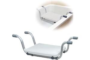 KAMANAN Sedile per vasca da bagno, Sedia per Vasca da Bagno per Anziani estraibile 72-82 cm, portata 136 kg, sedile regolabile per vasca da bagno, ripiano per vasca da bagno