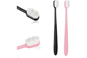 WLLHYF 2 PCS Extra Soft Toothbrush Micro Nano Toothbrushes with 10000 Bristles Sterile Fiber Adult Toothbrush Painless Brushing for Sensitive Gums Teeth Oral Recession Adult Kid Children