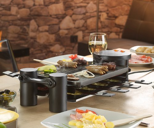Rosenstein & Söhne Variabler Raclette-Grill RCL-180 für 2-8 Personen, 1.200 Watt - 2