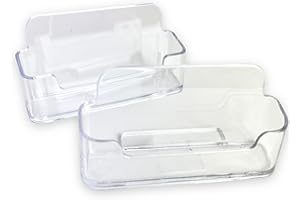 ABARNOM PACK 2 Tarjetero Tarjetas Visita, Tarjetero Transparente. Soporte de Sobremesa 96x47mm para Tarjetero Mesa Oficina, Organizador Escritorio Acrilico, Expositor Tarjetas de Visita, Porta Folletos