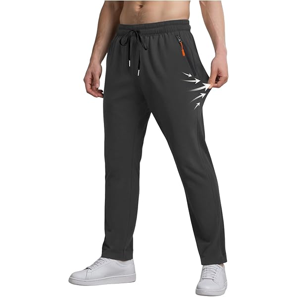 Lange Sporthose Herren Gerade – Leichte Eisseide Jogginghose Mit Taschen, Elastische Taille, Regular Fit Freizeithose Übergröße