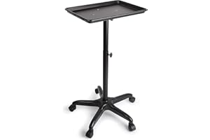 ‎TRIEBAN TRIEBAN Tattoo-Tablett-Salonwagen, rollendes Salon-Tablett, Aluminium-Trolley, Ausrüstung auf Rädern und höhenverstellbar für Dentalwagen, Friseurwagen (Schwarz)
