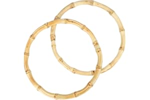 RUBY 2 Pezzi Manici Bamboo per Borse，Manici Bamboo per Borse La Realizzazione di Borse,Manico Rotondo per Borsa in bambù，Manici per Borse Uncinetto Fai da Te,Manici Ricambio (15cm)