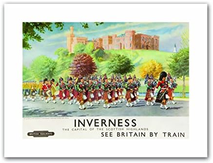 INVERNESS BRITISH RAILWAYS SCOTLAND HIGHLANDERS Poster Travel Canvas art Prints