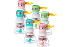 Dtoterul Wasserhahnfilter 6 Stück Wasserfilter Wasserhahn Aktivkohle Clean Purifier Filter Patrone Wasserhahn Drehbare Versenkbare Küchenarmaturdüse für Die Küche