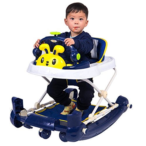 SMCCN Baby Walker 6/7-18 Meses Anti Rollover Multifunción Plegable Con Música Altura Ajustable Con Empuñadura Ancho Del Asiento Ajustable