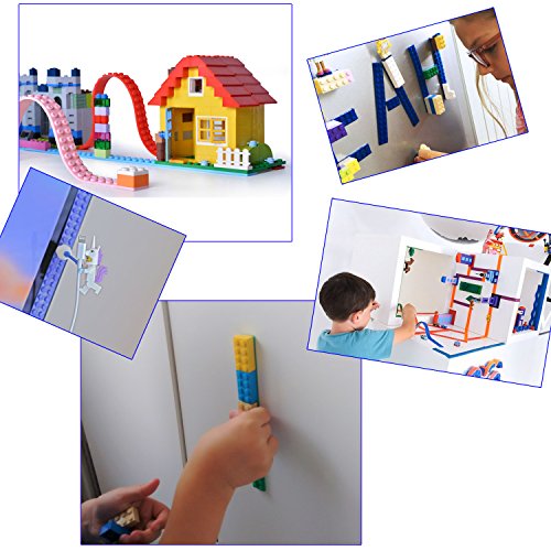 ☀ 2 Rollen Block Tape Noppen Klebeband für Lego Bausteine Bastelset ☀ (blau / schwarz) - 3