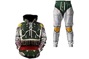 Xuminvty Boba Fett Cosplay Hoodie and Sweatpants Yoda Pullover Boba Fett Costume Sweatpants