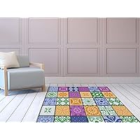 Oedim Damastdruck Rosen Und Blues Teppich Pvc Vinylboden Pvc