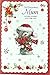 Produktbild Mum Weihnachten Card – Bär Gestrickter, Weihnachtsstern & Weiß Glitzer holly 22,9 x 15,2 cm
