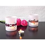 Windlicht BERLIN Shade. 2er Set in greige & pflaume