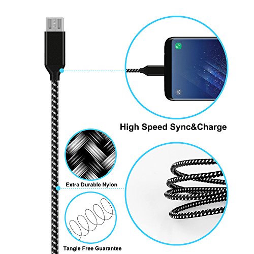 C  ble USB C Nylon 2M USB 3 0A  Nasharia  3 Pack  1M 2M 2M  tress   en nylon chargeur Type C Connecteur Ultra R  sistant en Aluminium pour Samsung Galaxy S9 A3 5 2017  A7 A9 C5 Note7 C9Pro  Nouveau Macbook Pro  ChromeBook Pixel  Huawei P10 P9 Oneplus 2 3 3T  Sony Xperia X Compact  Nexus 5X 6P et D autres Dispositifs qui Supportent USB C Noir Carbone -Nouvelle Version 