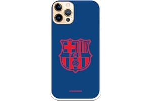 LA CASA DE LAS CARCASAS Coque pour iPhone 12-12 Pro du FC Barcelone avec écusson rouge fond bleu pour protéger votre téléphone. Coque en silicone souple avec licence officielle FC Barcelone
