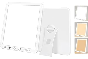CIENXUAN SAD Light, 15000Lux Light Therapy Lamp, UV-Free Natural Sunlight Lamp with 6 Timer Settings 3 Color Temperature & 5 Brightness Levels, Touch Control & 180° Stand, 12W Daylight Lamp with Memory Functio