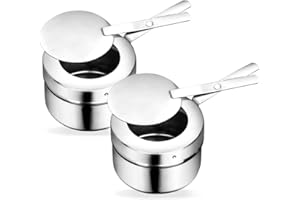 TELANKS Brennpastenbehälter 2 Stück mit Bajonettverschluss, Pastenbrenner aus Edelstahl, Tragbarer Fondue Brenner, Edelstahl Brenner Halter, Behälter für Fondue Speisewärmer oder Chafing Dish