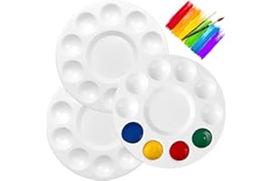 CENSIVI Plateaux de Peinture - 3 Pièces Palettes de Couleurs Rondes, Palette Universelle pour la Peinture d’Art DIY Palette de Couleurs Ronde pour Aquarelles, Huile, Peinture Acrylique