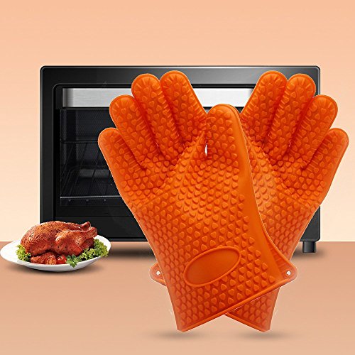 BBQ Grill-Bürste, Newdora -45CM- 3 Edelstahl BBQ Grillbürste in 1 und einen kleinen 100% kleine Silikonpinsel / Hitzebeständige Handschuhe – Best Barbecue-Reiniger Werkzeuge Zubehör – Outdoor-Küche Drahtborsten Reinigung Grates Parts Set Weber Holzkohle, Charbroil, Gas, elektrischer Handgriff, Porzellan, Infrarot-Grills - 9