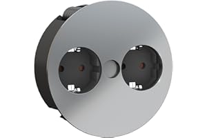 BACHMANN Enchufe Duplo encimera giratorio 2 tomas cromo mate