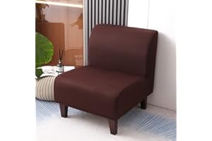 JORTUIO Copripoltrona Senza Braccioli, Elasticizzato 1 Posto Universale Senza Braccioli Copridivano,Moderna Antiscivolo Accent Chair Cover Protettiva Lavabile, con Fondo Elastico