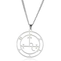 Collier Pendentif Sigil De Lucifer En Acier Inoxydable - Symbole Satanique - Longueur 60 Cm