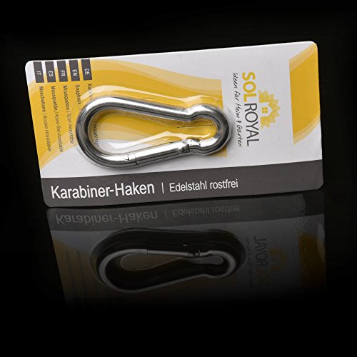 Sol Royal® Karabiner-Haken aus Edelstahl – Zubehör für SolVision Sonnen-Segel Schatten-Segel Dreieck Viereck - 2