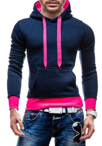 STEGOL AK57 Pink L [1A1] Classical Men's Hoodie Jumper Casual Blouse With Hood