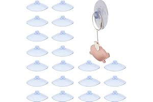 20 ventose trasparenti, ventose in plastica LJFEA PVC senza ganci, ventose robuste, adatte per finestre, pannelli di vetro, piastrelle, decorazione di auto, cucine, bagni, luci, armadietti (25 mm).