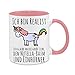 Produktbild Ich bin Realist. Ich glaube an die große Liebe, den Nutella-Baum und an Einhörner | Einhorn Tasse, Kaffeebecher, Geschenk, Geburtstag - Druck "Made in Germany" (bi-color rosa)