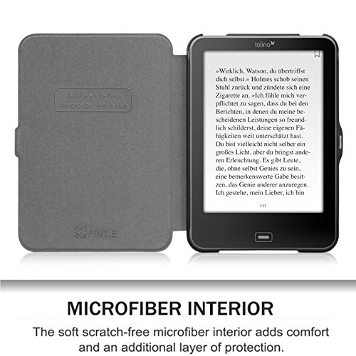 Tolino Vision 1 / 2 / 3 / 4 HD und Tolino Shine 2 HD Hülle – Fintie Ultradünne Smart Shell Case Schutzhülle Tasche Etui mit Ruhemodus und Magnetverschluss für Tolino Vision 4 HD / Vision 3 HD / Vision 2 / Vision 1 / Shine 2 HD eReader, Don’t Touch - 4