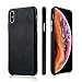 Produktbild JISONCASE Lederhülle für iPhone X/iPhone XS, dünne Slim Schutzhülle Handytasche aus Echtleder Ledertasche für das Apple iPhone X/iPhone XS Schwarz, JS-IPX-05A10