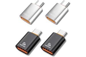 FORAMO 4er Pack USB C Adapter SCHNELL OTG für USB C Ladekabel USB Adapter Ladegerät USB A (Schwarz Silber - USB-C Male)