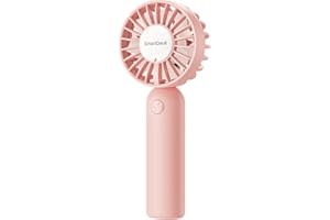 SMARTDEVIL Portable Handheld Fan, Dual Motors Powerful Hand Held Fan, Cute Design 3 Speed Mini Makeup Eyelash Fan, 2000mAh Personal Hand Fan for Girls Women Kids Outdoor Travelling Office Home (Pink)