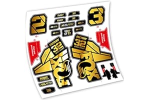 VINILOSBICI Autocollants en vinyle adhésifs Fox 32 Factory Kashima 2021 Fourche (Chrome Gold)