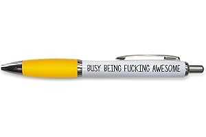 PEACHY ANTICS Rude Pens For Adults | Funny Boss Gifts Leaving Presents For Colleagues | Silly Ballpoint Pen Novelty Funky Stationery Quirky Gift Office Desk Accessories (Yellow_PAP16)