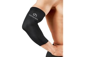 COPPER HEAL kompresyjny ochraniacz na łokieć Najlepsza ochrona odzyskiwania i medyczna ulga na łokieć z wysoką zawartością miedzi z dodatkiem miedzi Wspieraj mięśnie bolące stawy napięte zapalenie ścięgien (S, BLACK)