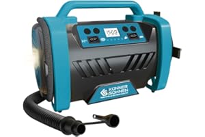 K&S Könner&Söhnen KS P30 Pompa ad aria elettronica portatile 12 V compressore d'aria 35 l/min, compressore auto 150 psi, modalità ad alta pressione, cavo 3 m, spegnimento automatico, compressore