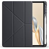 Aksesuarcim Honor Pad X9A ile Uyumlu Kılıf Silikon Yumuşak Kalem B&ouml;lmeli Esnek 4 Farklı Stand Olabilen Tablet Kılıfı Siyah