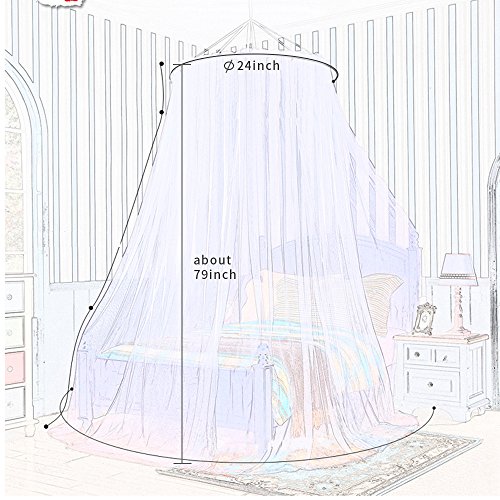 Moskitonetz, Vitutech Fliegennetz Mückennetz Insektennetz Spitze Betthimmel Rund Moskitonetz für Einzel oder – Doppelbetten Indoor or Outdoor – Travel Insekten Malaria Schutz Weiß - 5