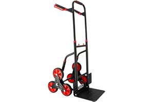 OXEO Diable monte escalier pliable - 300kg - Acier renforcé - Poignées ergonomiques - Plateau rabattable - Manutention déménagement