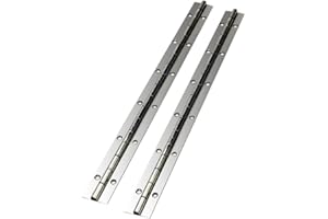 2Pack Continuous Piano Metal Hinge, Hoopever 600 x 38 x 1mm Stainless Steel Long Hinge 270 Degree Open Heavy Duty Furniture Hinge for Pianos, Cabinet, Doors, Large Windows, Boats, with Hole, Chrome