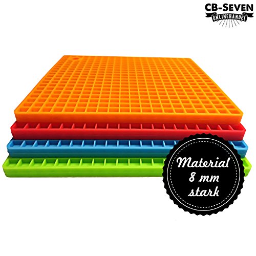 cb-seven’s 4-in-1 Profi Silikon-Topfuntersetzer Topflappen, 4er Set, bunt - 2