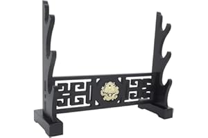 BAIWANLIN sword Holder Rack stand Horizontal display samurai Katana Wakizashi Classical Hollow Out Pattern Dragon pattern1-3 Tiers,3Tier